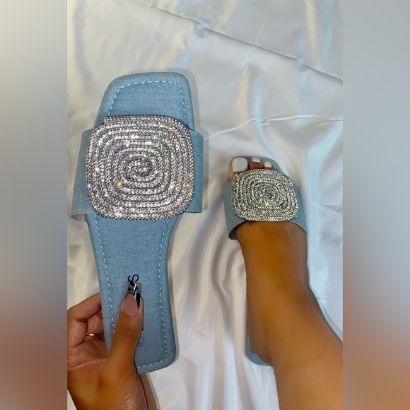 Demi 💙 Denim Rhinestone Sandal - Picture 2 of 3